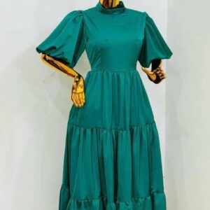 Green flowing women's gown