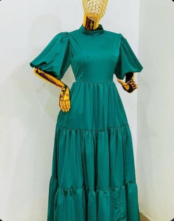 Green flowing women's gown